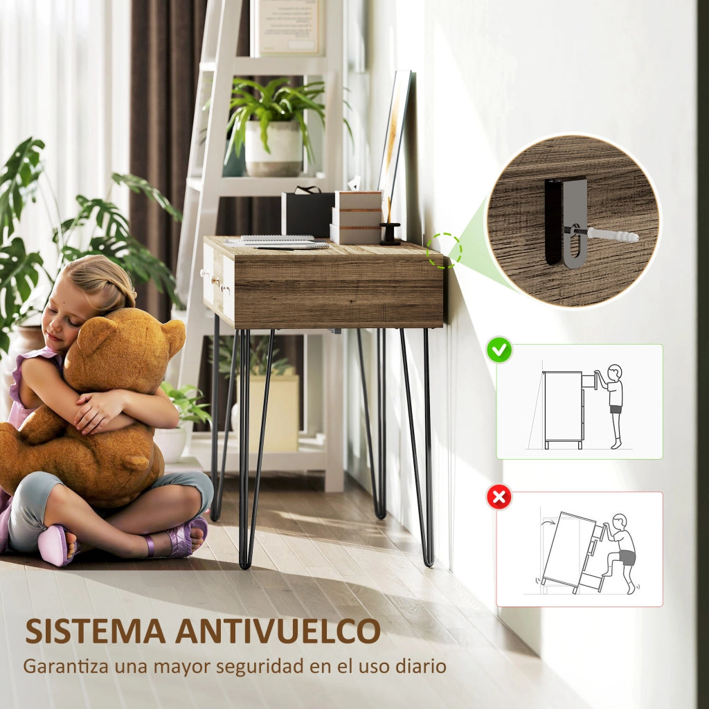 Scrivania con cassetti e gambe forcella ¨C Minimal ¨C 105x50x75 cm Legno