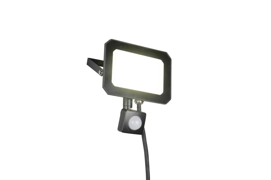 Faretto LED nero con sensore PIR FUNCHAL RL 30W IP44