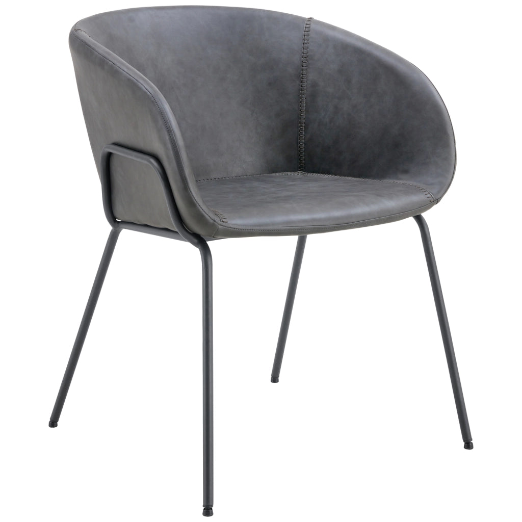 Set di 2 sedie in similpelle grigio scuro ANDRÉ