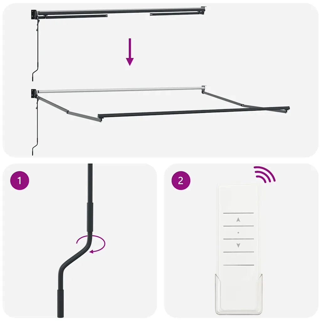 Tenda da Sole Antracite e Bianca 3x2,5 m Tessuto e Alluminio 3216118