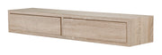 Mensola da Parete con 2 Cassetti 88,2x13,4x20 cm in Fibra di Legno Domino Rovere Sagerau