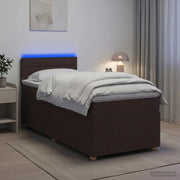 Letto box spring con materasso Marrone Scuro 90 x 190 cm 3452306
