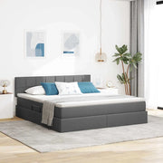 Letto con contenitore e materasso Grigio scuro 160 x 200 cm