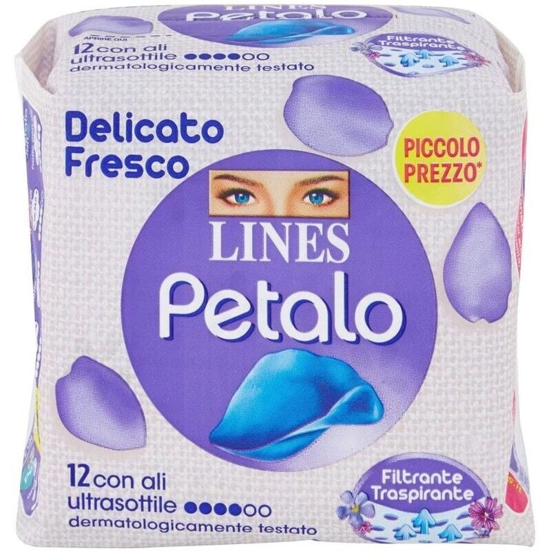LINES PETALO BLU ASSORBENTI CON ALI ESSENZA FLOREALE 12PZ
