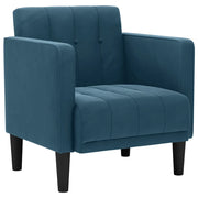 Divano Poltrona | Sedia con Braccioli Blu 53 cm in Velluto