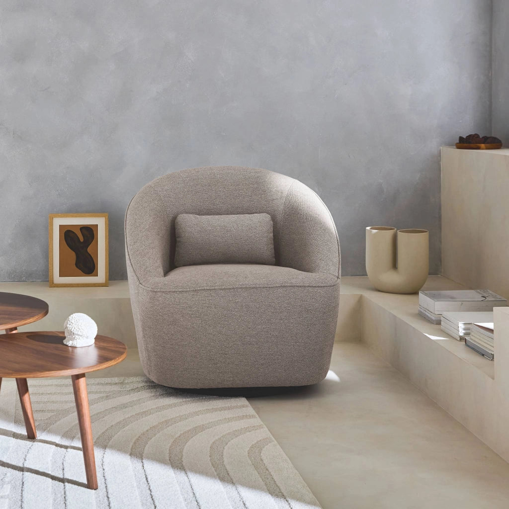 Poltrona girevole 360° con cuscino, grigio