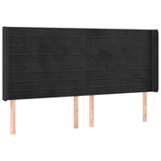 Testiera | Testata ad Orecchio Nera 163x16x118/128 cm in Velluto