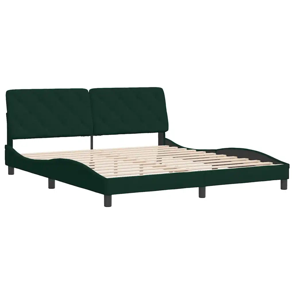 Giroletto senza Materasso Verde Scuro 180x200 cm in Velluto 3207938
