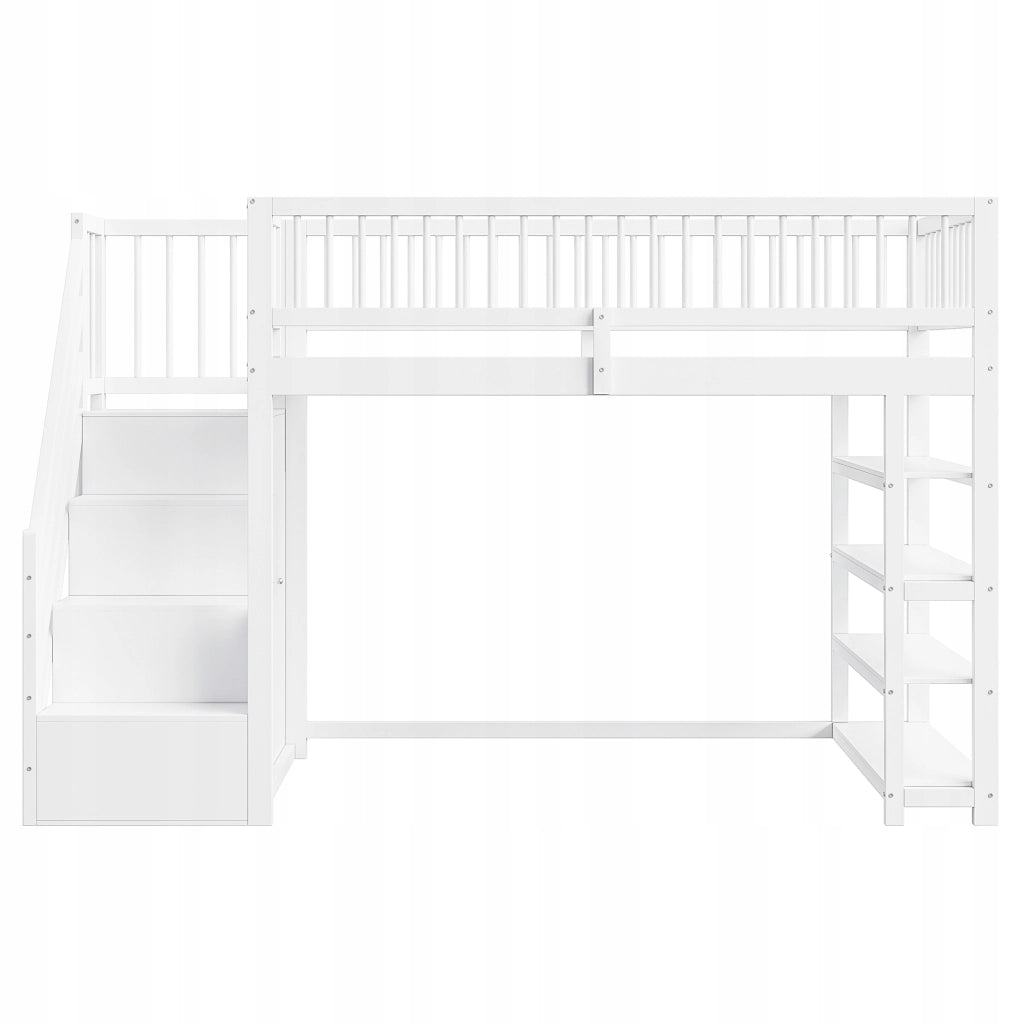 Letto a castello con armadio e ripiani - Xylo - 90x200 - Bianco
