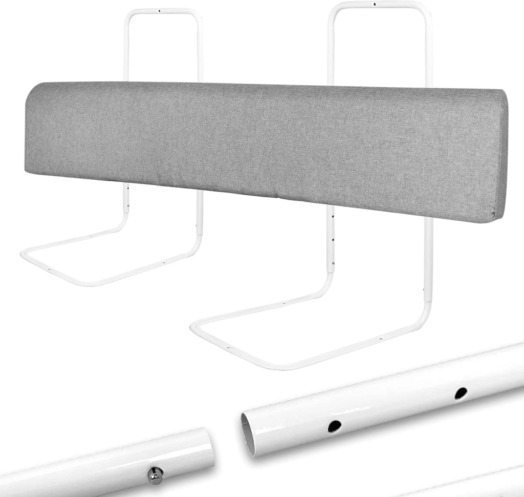Griglia di protezione per letto, 180 cm, 40 – 60 cm, 5 fori regolabili in altezza, paracolpi flessibile