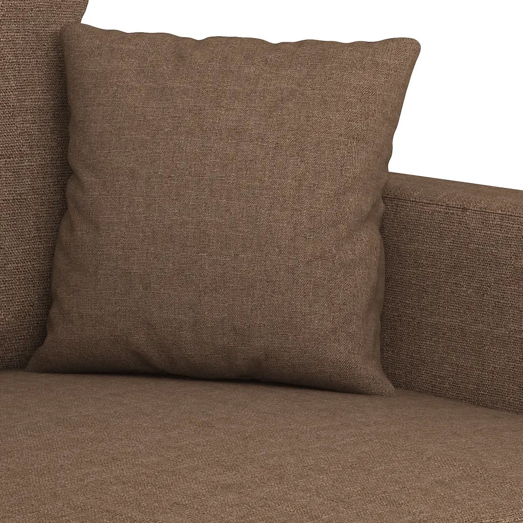 Set di Divani 2 pz con Cuscini Marrone in Tessuto