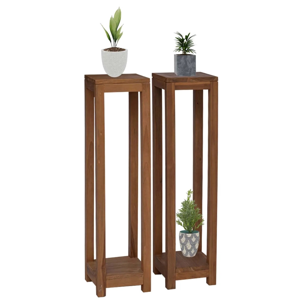 Supporto per piante 2 pz Naturale 25 x 25 x 100 cm 42026906