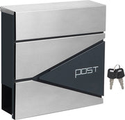 Cassa Postale - Cassetta Postale Chiusa - Con Fermo Per I Giornali - Moderna - Argento