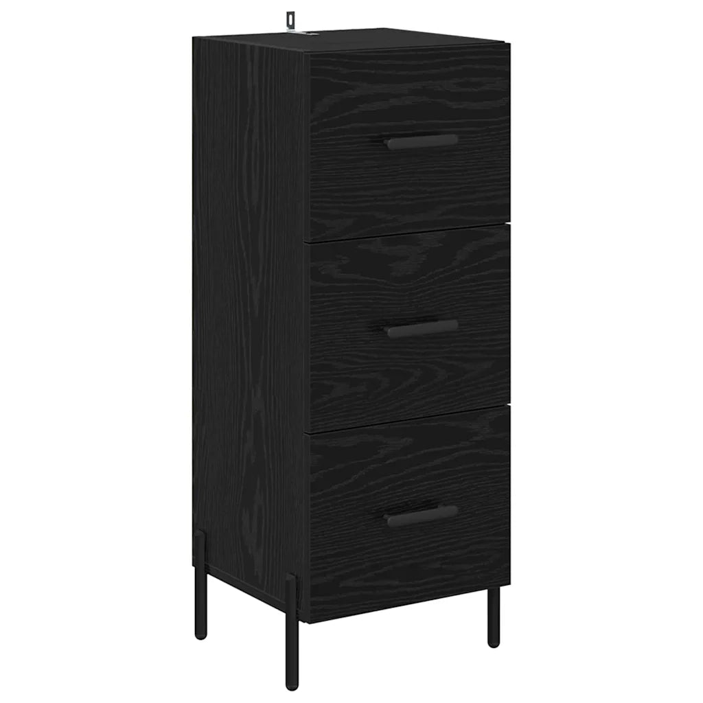 Credenza-Buffet-Armadio da cucina Rovere Nero 34,5 x 34 x 180 cm Legno multistrato 906685