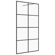 Parete doccia con vetro divisorio per vasca accessorio per il bagno parete doccia per interni ESG trasparente 100 x 195 cm nero 02_0002156