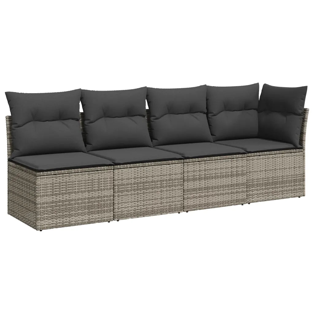 Set Divani da Giardino 7 pz con Cuscini Grigio in Polyrattan 3266600