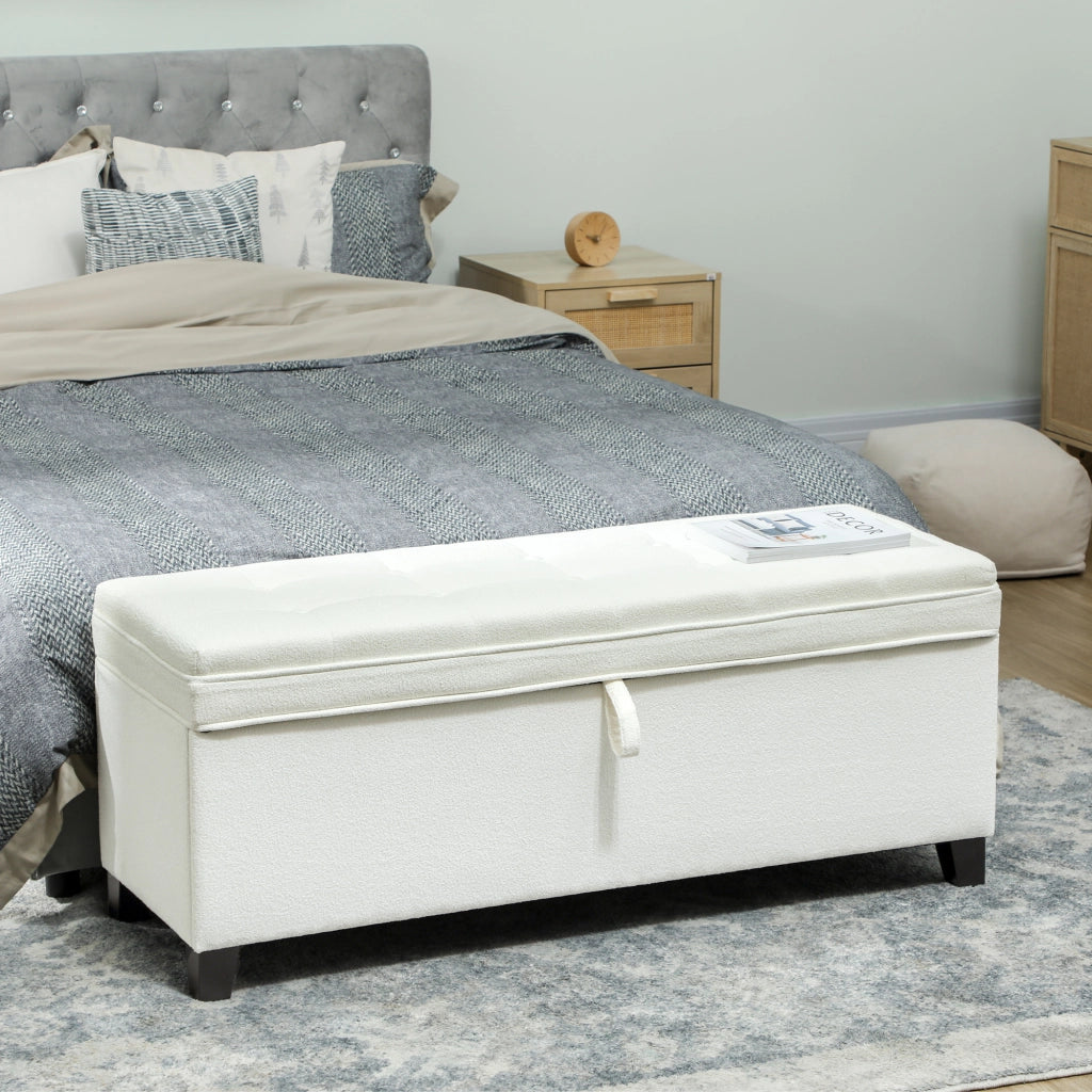 Pouf con contenitore ¨C zephmum ¨C cr¨¨me 120x40x48 cm
