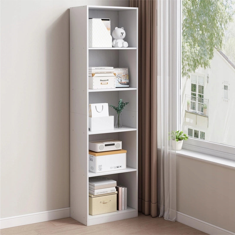 Scaffale verticale per libri, ripiani alti, moderno, bianco, colonna loft 182 cm