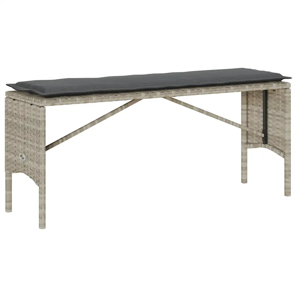 Set Pranzo da Giardino 3pz con Cuscini Grigio Chiaro Polyrattan 4104186
