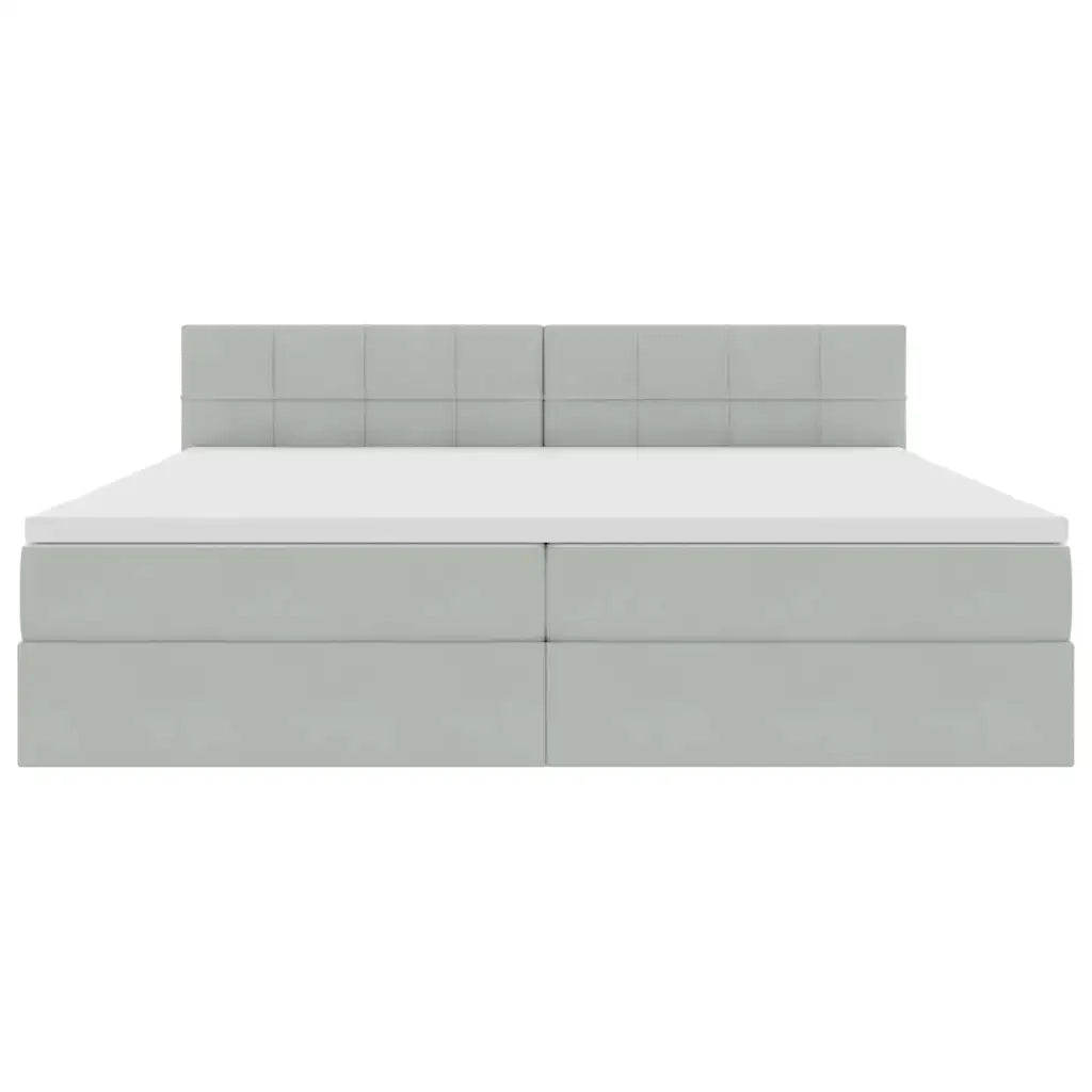 Letto con contenitore e LED Grigio chiaro 200 x 200 cm Velluto 3371415