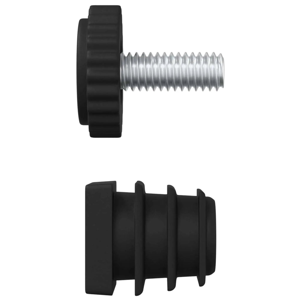 Livellatori per Mobili Regolabile 2 pcs Nero M6 PP 864853