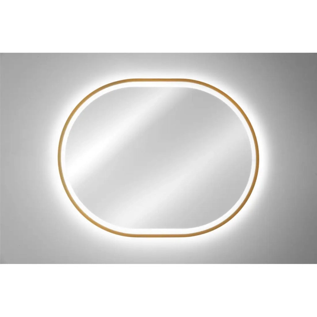 Specchio bagno LED dorato ovale 90x70 cm design