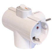 ADATTATORE TRIPLO SALVASPAZIO spina 2P+T 16A  - FANTON