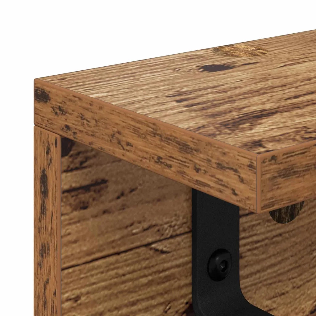 Appendiabiti a muro Legno vecchio 60 x 10,5 x 10,5 cm 874361
