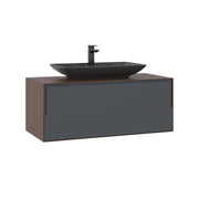 Mobile lavabo "Craft 100" - 100 x 50 x 40 cm - Noce / Antracite