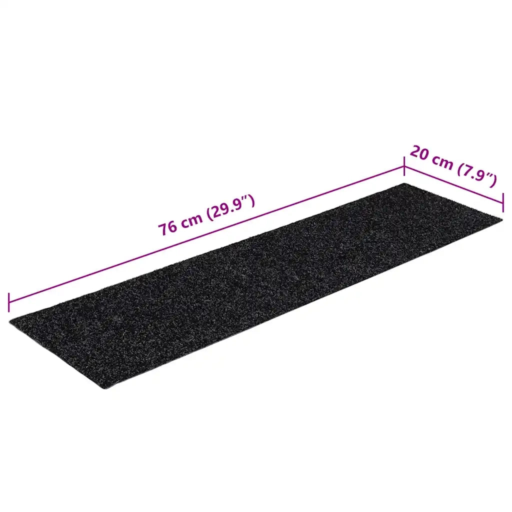 Tappetini per scale autoadesivi 30 pz | Gradini per Scale 76x20 cm neri rettangolari