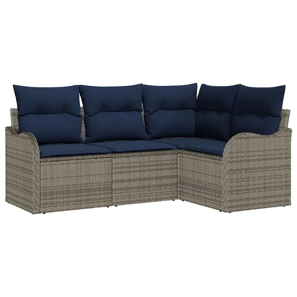 Set Divano da Giardino Grigio polyrattan 3345685