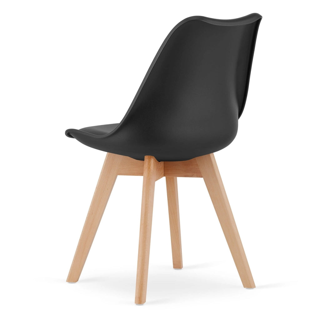 Set di 2 sedie Mark nere con gambe in faggio