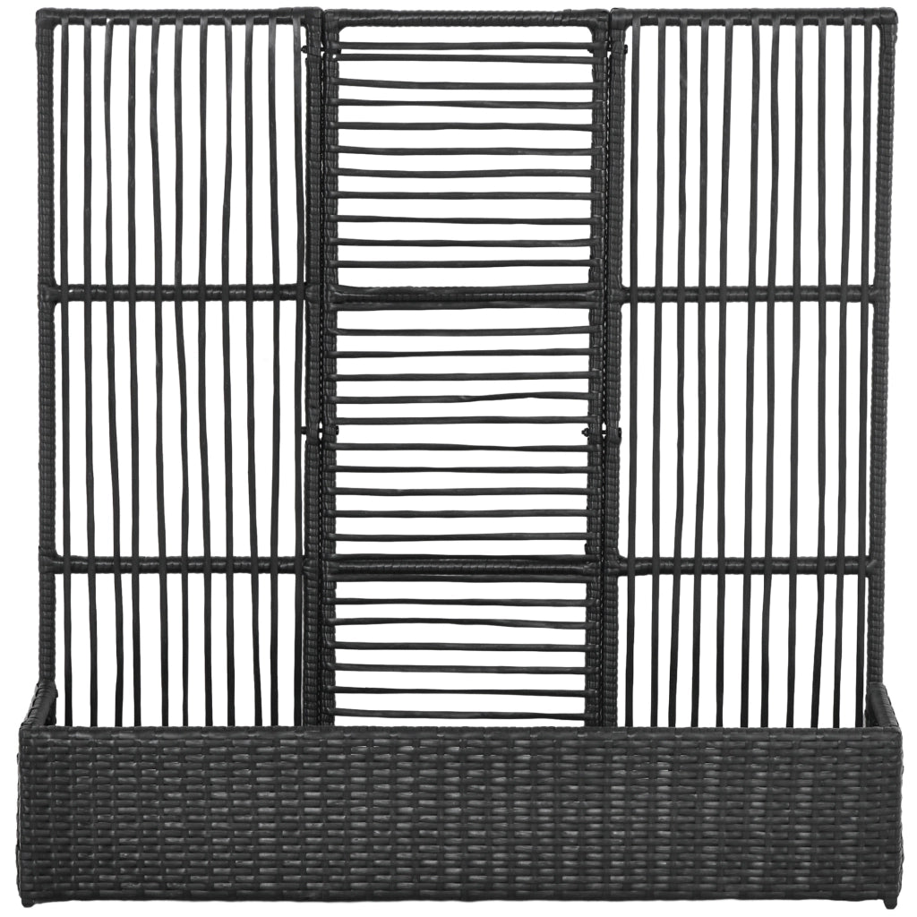 Fioriera con Spalier ¨C Xylo ¨C Polyrattan Nero 103x29x103 cm