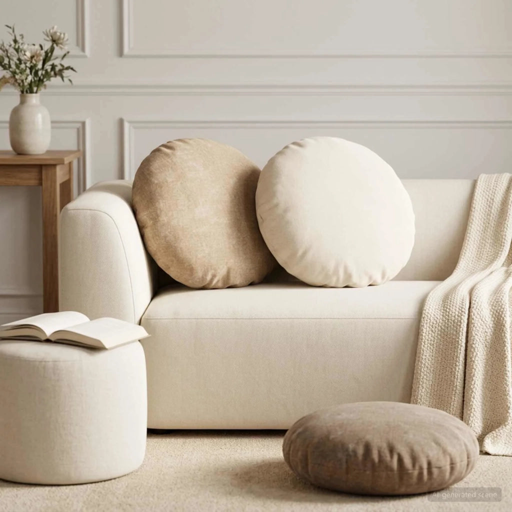 Federa 6 pz HEERLEN Marrone Ø 50 cm Tessuto Chenille 922642