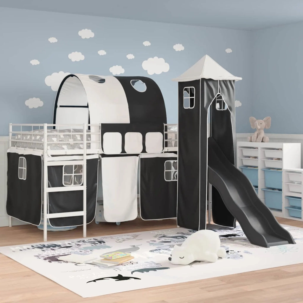 Struttura del letto loft per bambini Bianco e Nero 107 x 200 cm 42020898