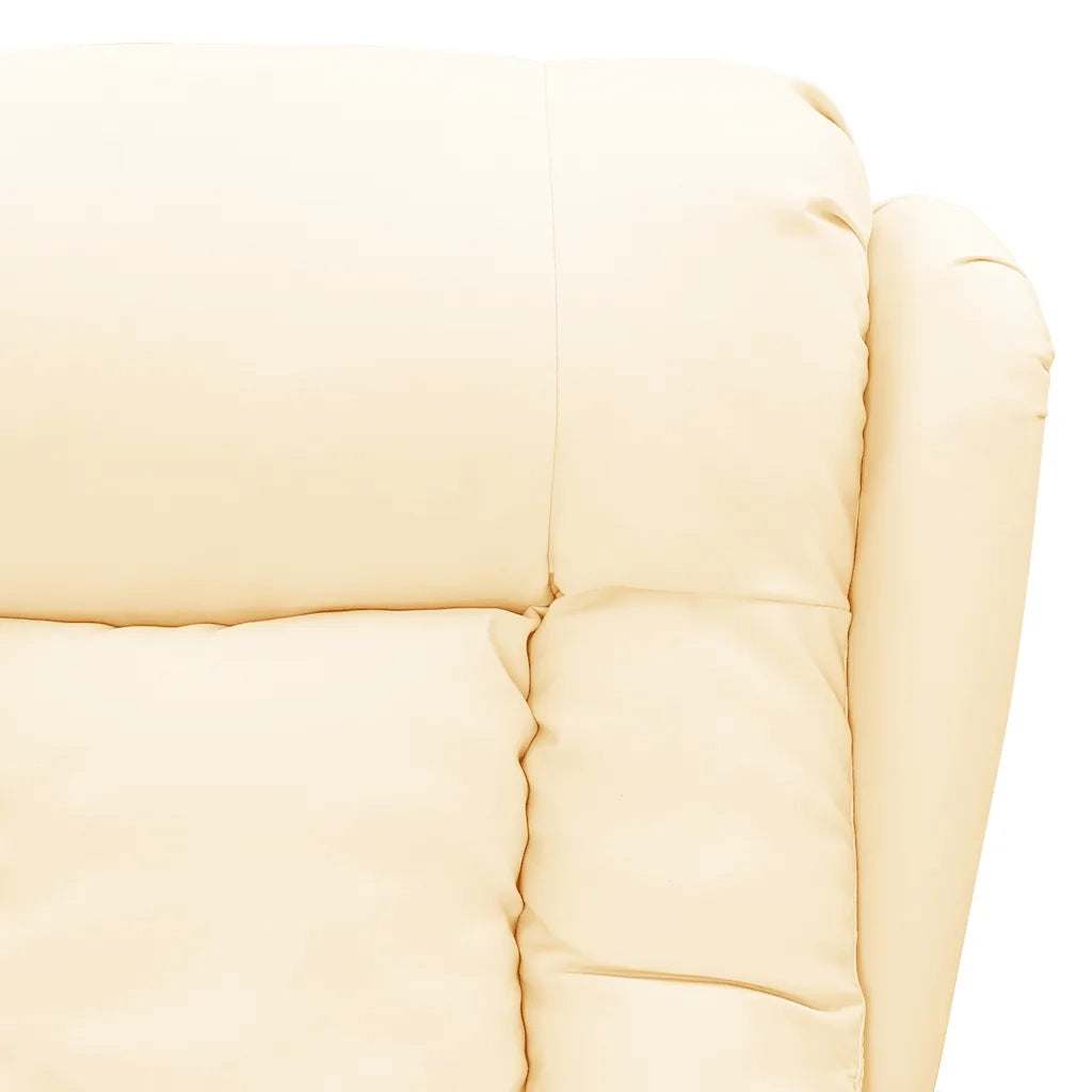 Poltrona Massaggiante | Sedia Relax Crema in Similpelle