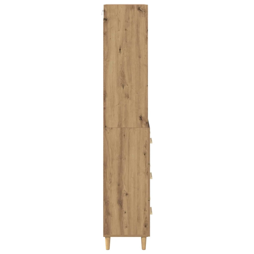Credenza con Cassetto-Buffet-Armadio da cucina Rovere artigianale 69,5 x 32,5 x 180 cm 672417