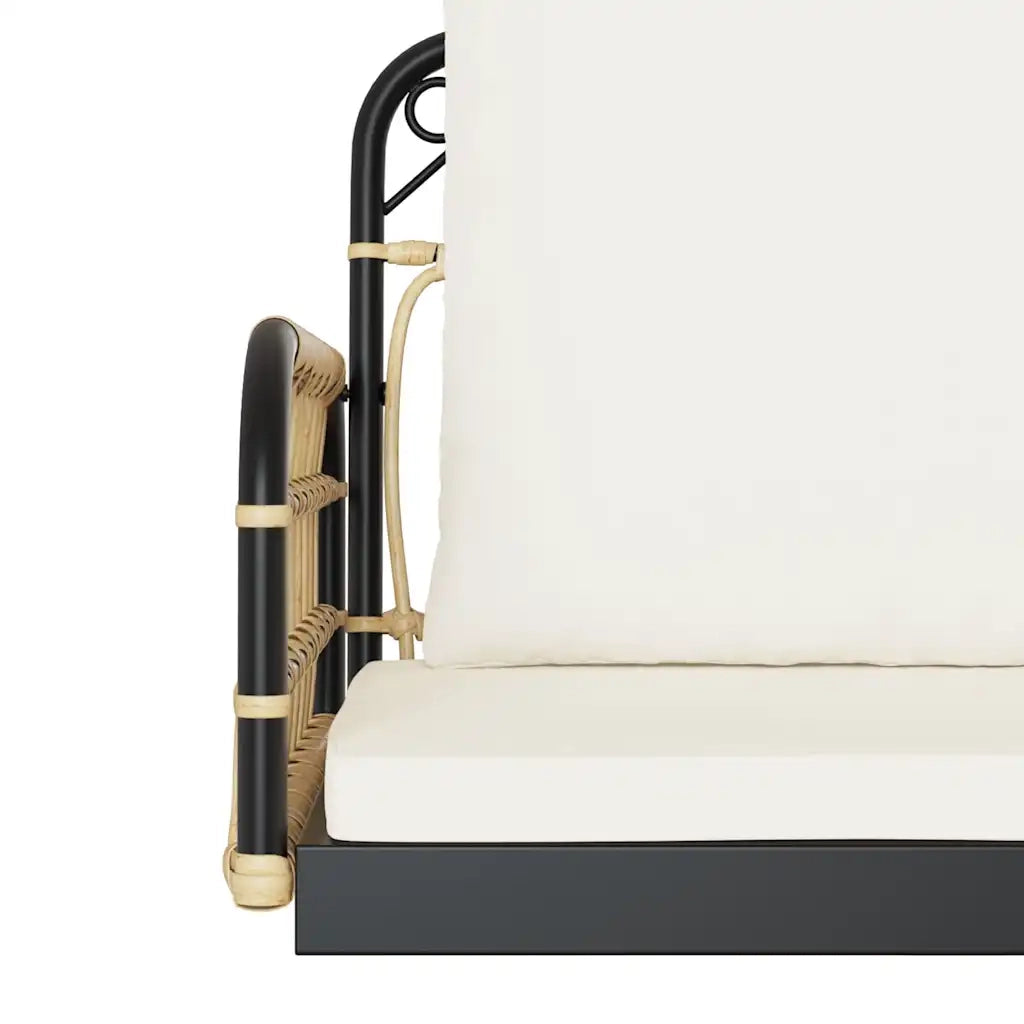 Sedia a Dondolo con Cuscini 63x58x39 cm Polyrattan e Acciaio 4009297
