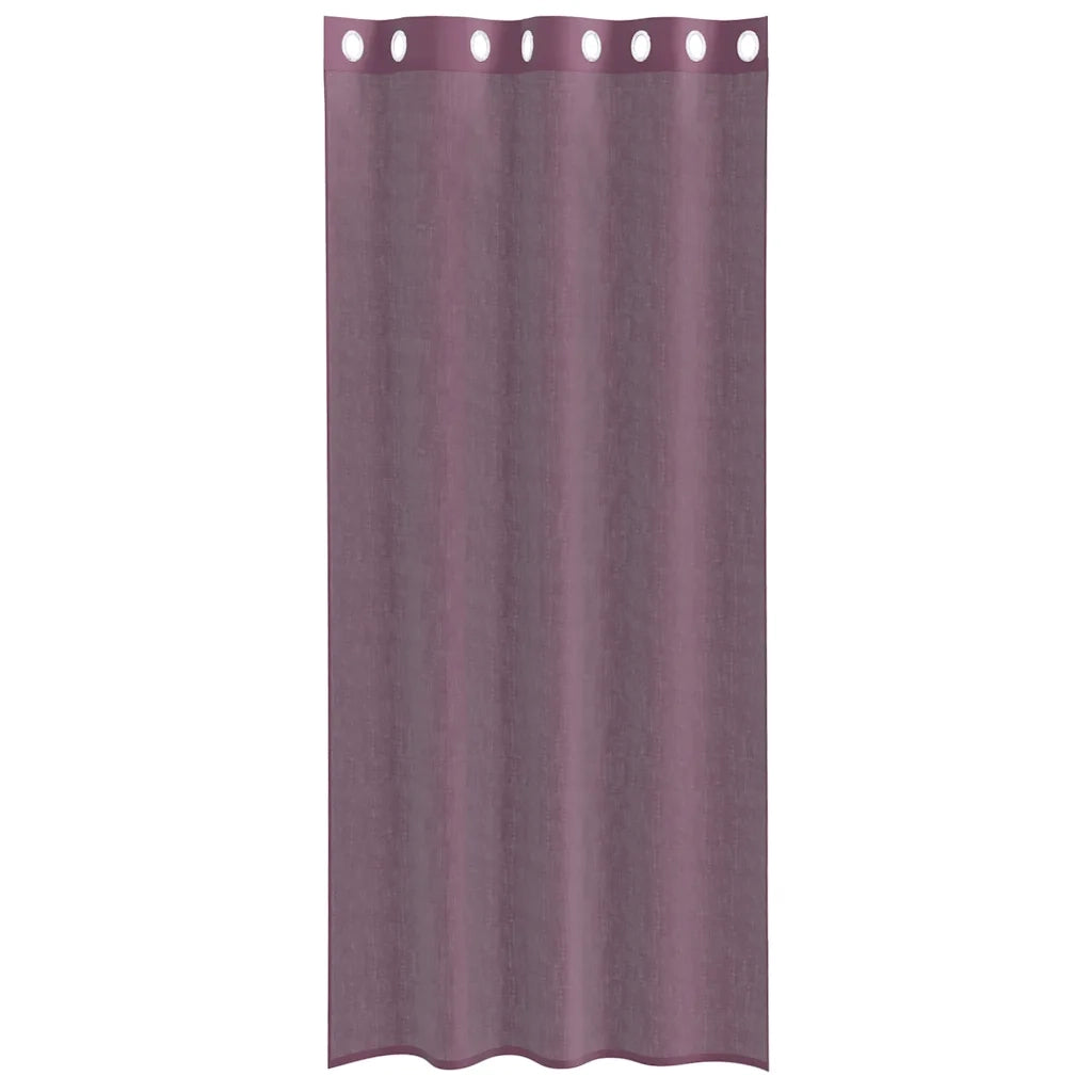Tende in Voile con Occhielli 2 pz Viola 140x245 cm 4102104