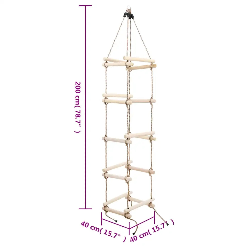 Scala di Corda per Bambini 200 cm in Legno 91802