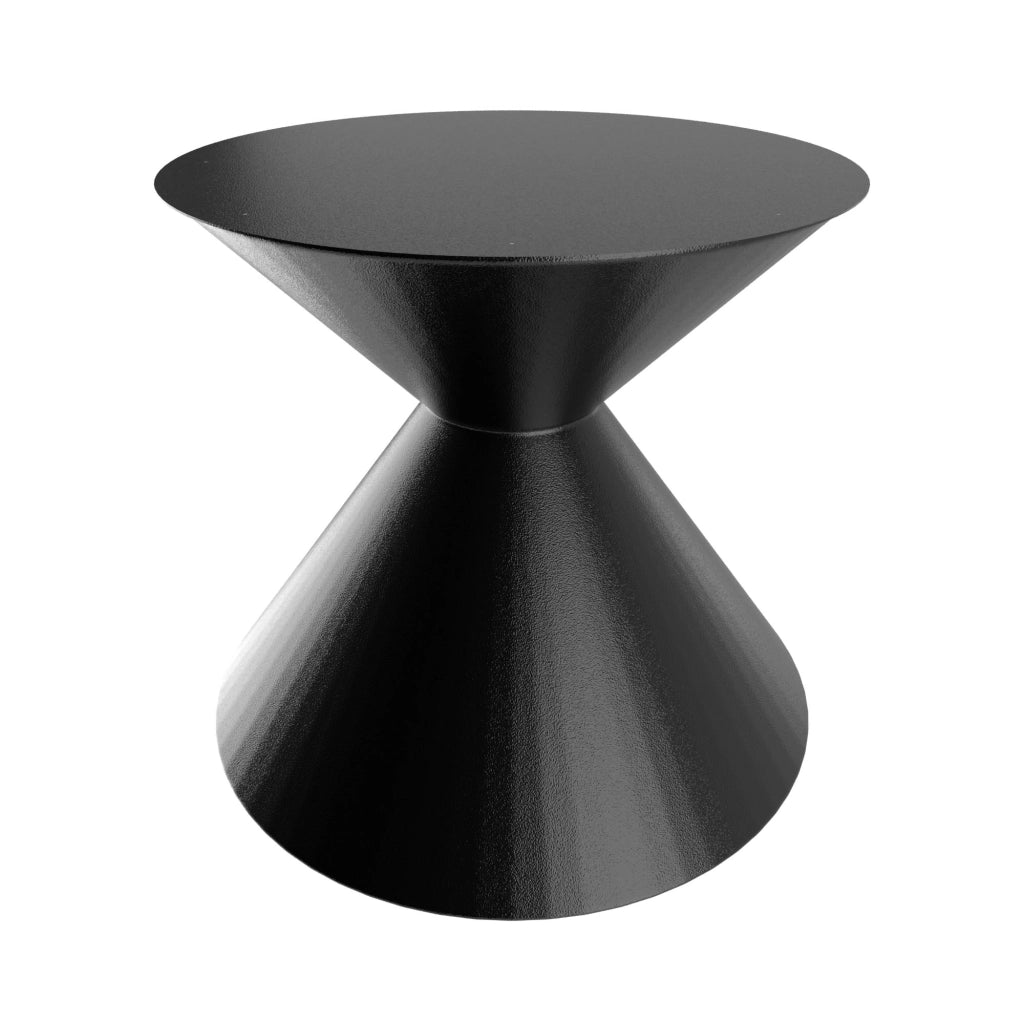 Graal - Base per Tavolo da Pranzo Rotondo a Doppio Cono H70 cm in Metallo Nero