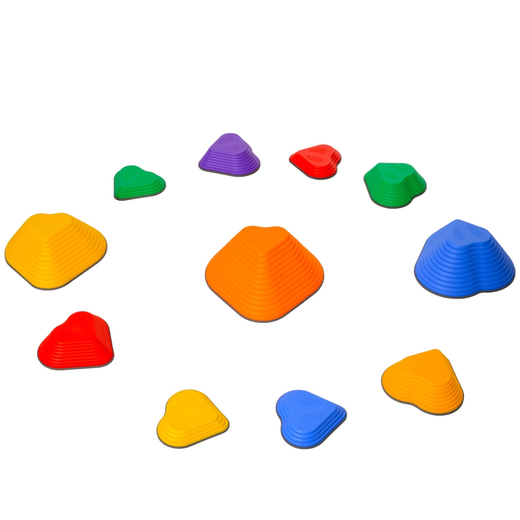 Set Trittsteine Balance ¨C Minimal ¨C 11 Pezzi, Pieghevole, Grigio, 30x30x5 cm