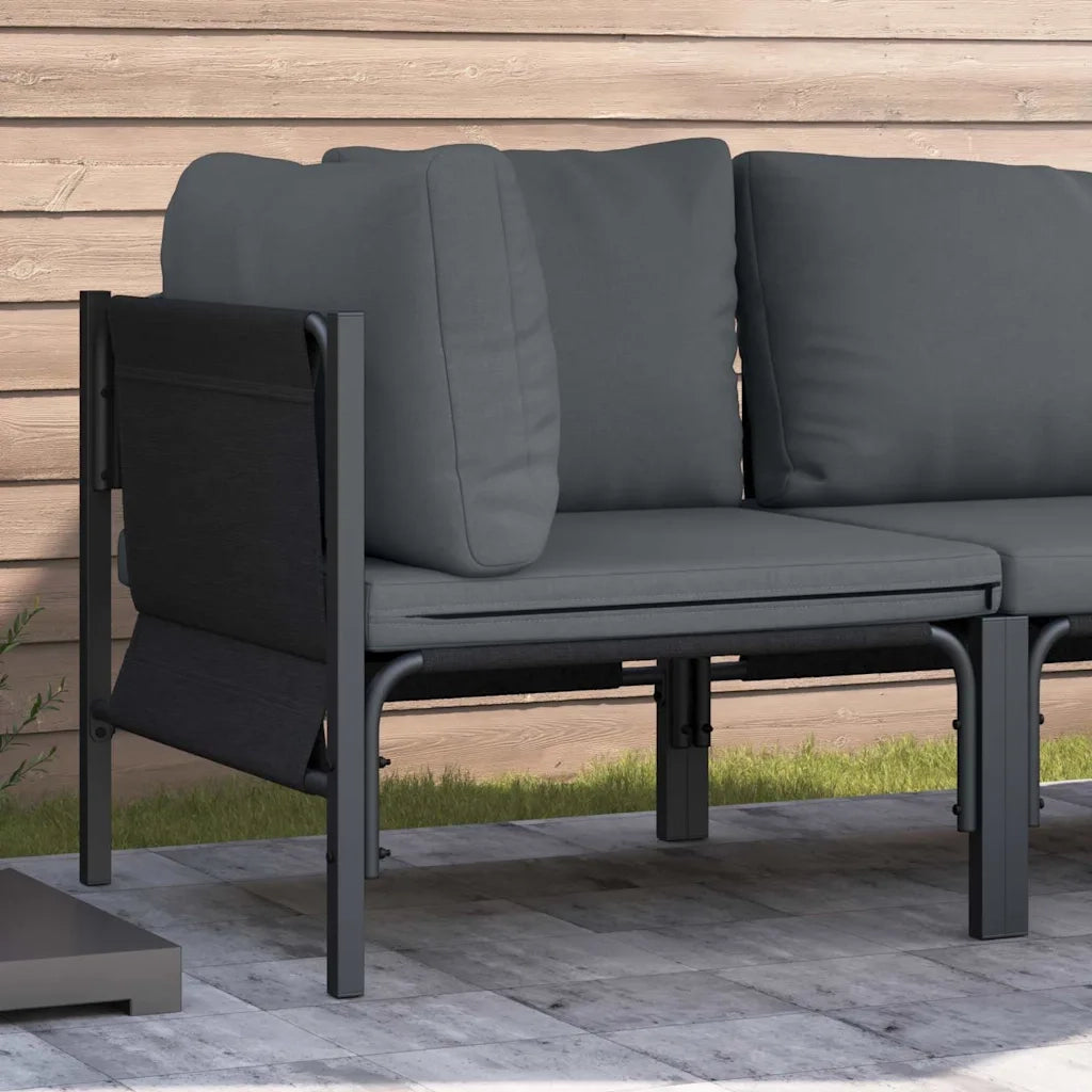 Mobili da Esterno con cuscino Antracite 80 x 80 x 71 cm Acciaio 42009986