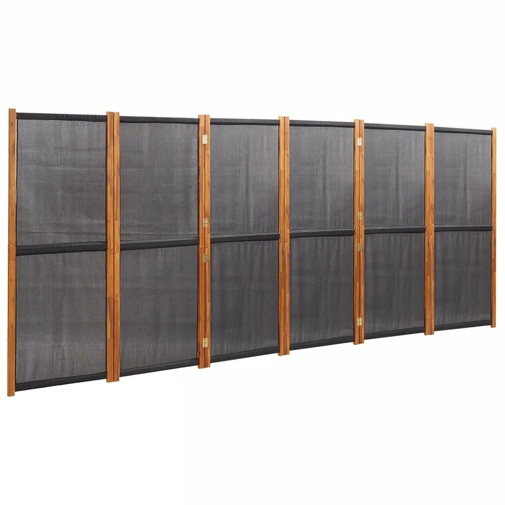 Divisorio Ambienti | Divider per stanze | Paravento a 6 Pannelli Nero 420x180 cm