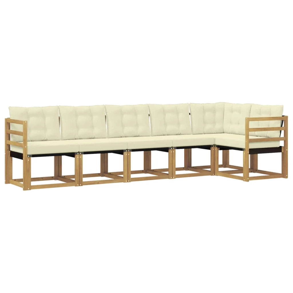 Set di divani da esterno 6 pz Bianco e Crema 3389512