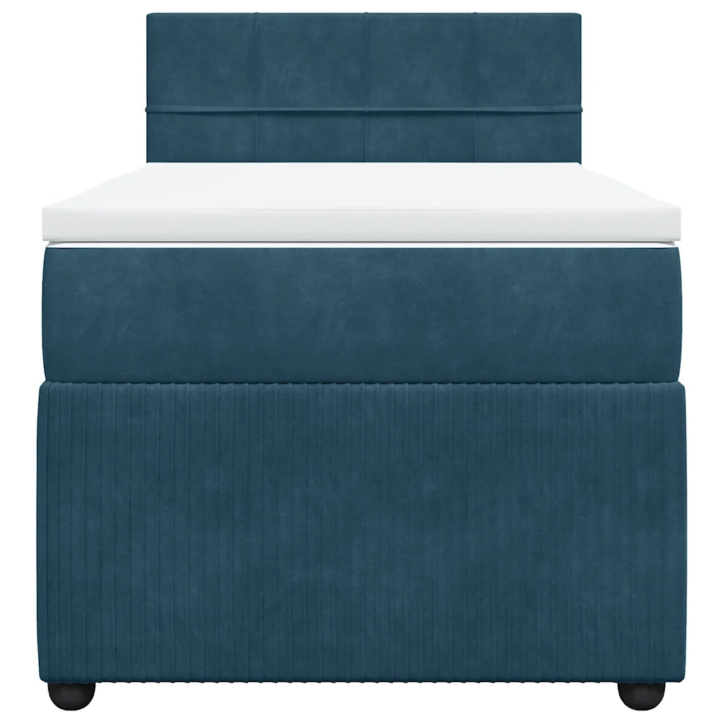 Giroletto a Molle con Materasso Blu 100x200 cm in Velluto 3289966