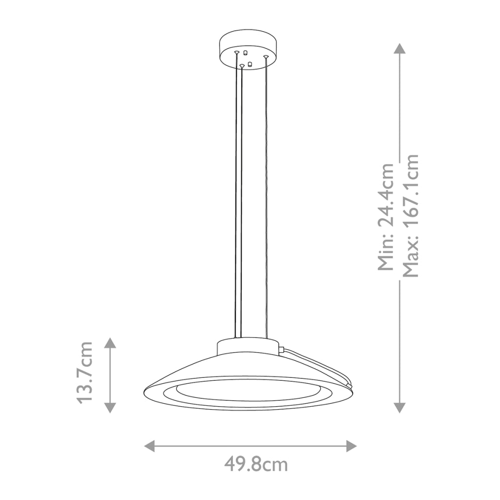 Elstead Europa lampada a sospensione LED bianca Ø50 36W