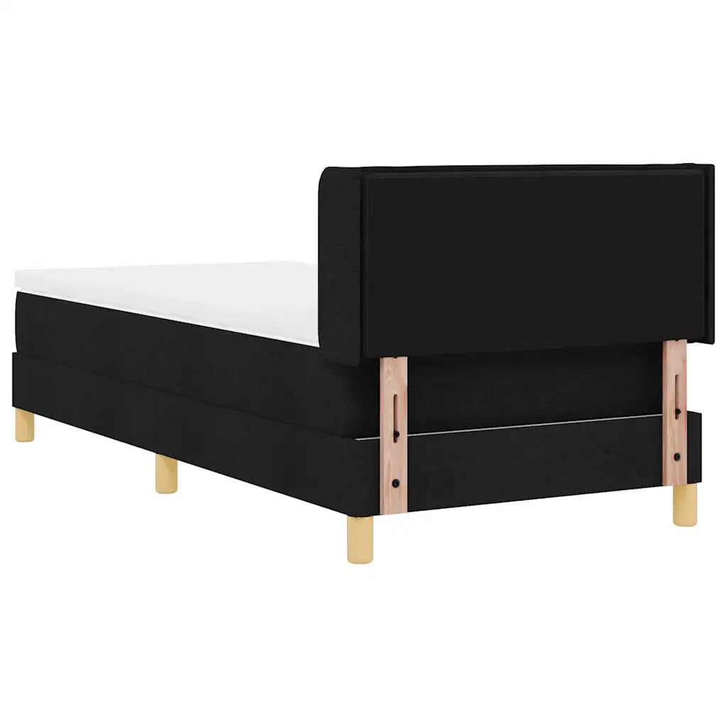 Letto a molle con materasso Nero 200 x 90 cm Tessuto 3341211