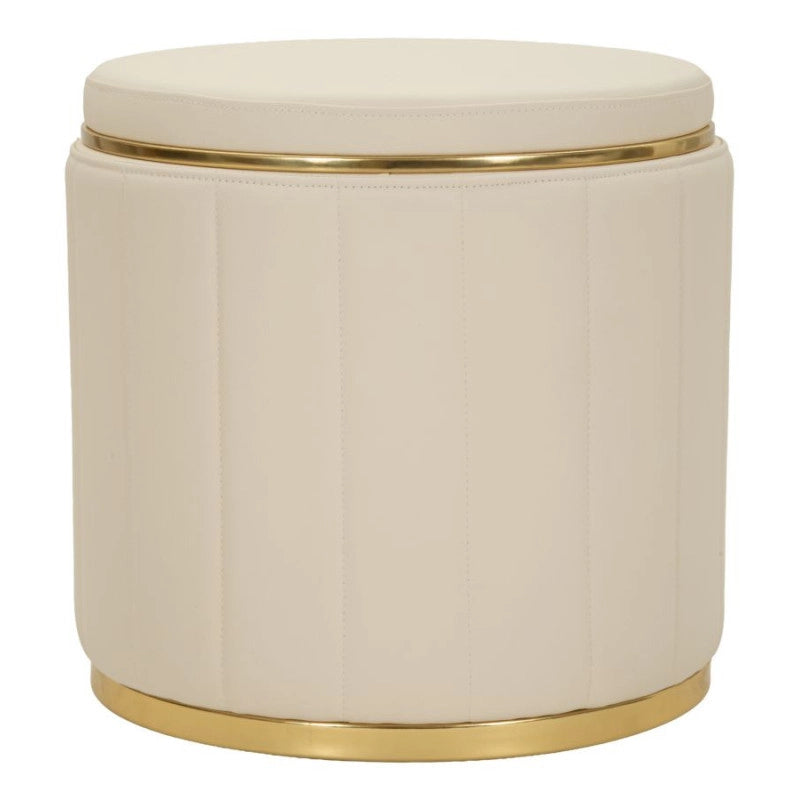 Puff Con Contenitore London Crema cm ø 46,5x44