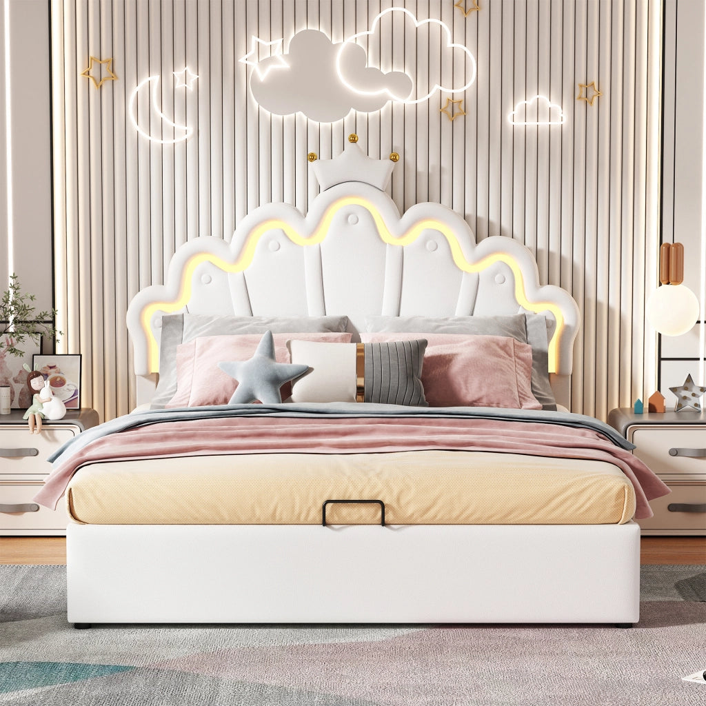 letto imbottito pu bianco 140 x 200 cm